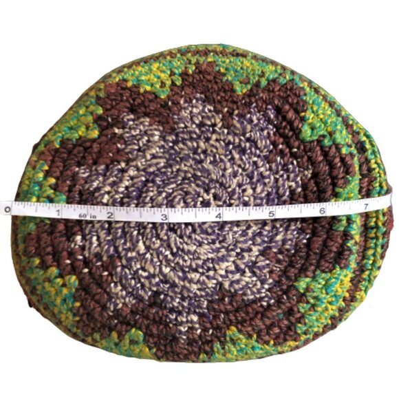 Colourful knit handmade artisan made crossbody bucket  bag purse - Picture 11 of 16